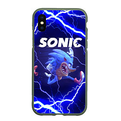 Чехол iPhone XS Max матовый SONIC СОНИК Z, цвет: 3D-темно-зеленый