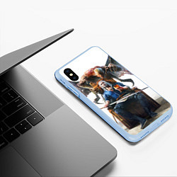 Чехол iPhone XS Max матовый Geralt, цвет: 3D-голубой — фото 2