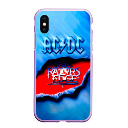 Чехол iPhone XS Max матовый ACDC - The Razor’s Edge, цвет: 3D-сиреневый