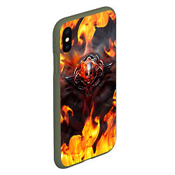 Чехол iPhone XS Max матовый FIRE GEARS OF WAR ПОСТЕР В ОГНЕ Z, цвет: 3D-темно-зеленый — фото 2