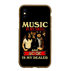 Чехол iPhone XS Max матовый MUSYC IS MY DRUG and ACDC IS MY DEALER