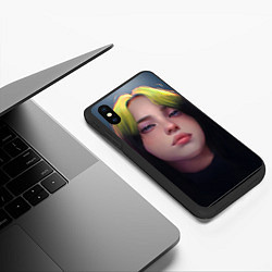 Чехол iPhone XS Max матовый Billie Eilish: Рисунок, цвет: 3D-черный — фото 2