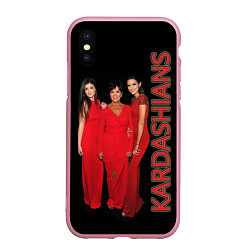 Чехол iPhone XS Max матовый Семейство Кардашьян, цвет: 3D-розовый