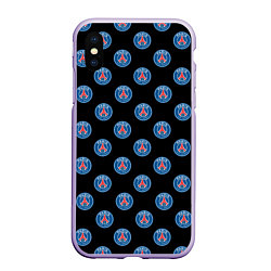 Чехол iPhone XS Max матовый ПСЖ ПАТТЕРН PSG PATTERN, цвет: 3D-светло-сиреневый