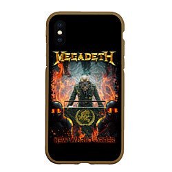 Чехол iPhone XS Max матовый Megadeth, цвет: 3D-коричневый
