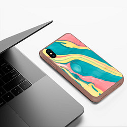 Чехол iPhone XS Max матовый Красочный развод, цвет: 3D-коричневый — фото 2