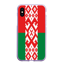 Чехол iPhone XS Max матовый Белоруссия, цвет: 3D-светло-сиреневый
