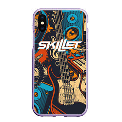 Чехол iPhone XS Max матовый Skillet Скиллет Z, цвет: 3D-светло-сиреневый