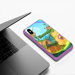 Чехол iPhone XS Max матовый Terraria Террария Z, цвет: 3D-фиолетовый — фото 2