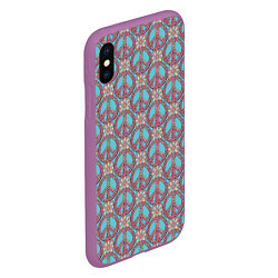 Чехол iPhone XS Max матовый Символы хиппи, цвет: 3D-фиолетовый — фото 2