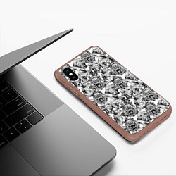 Чехол iPhone XS Max матовый Злые Гориллы - Паттерн, цвет: 3D-коричневый — фото 2