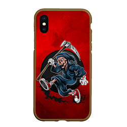 Чехол iPhone XS Max матовый SkeletonRun, цвет: 3D-коричневый