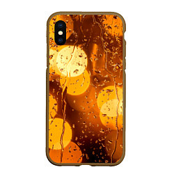 Чехол iPhone XS Max матовый Дождик золотой