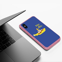 Чехол iPhone XS Max матовый Субмарина Битлов, цвет: 3D-малиновый — фото 2