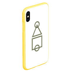Чехол iPhone XS Max матовый Игра в кальмара, цвет: 3D-желтый — фото 2