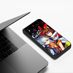 Чехол iPhone XS Max матовый Рэйзор и Эмбер, Genshin Impact, цвет: 3D-черный — фото 2