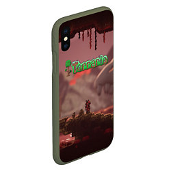 Чехол iPhone XS Max матовый Terraria Тэррария, цвет: 3D-темно-зеленый — фото 2