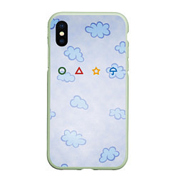 Чехол iPhone XS Max матовый Ojingeo geim - Облака, цвет: 3D-салатовый