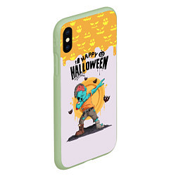 Чехол iPhone XS Max матовый Dab zombie halloween, цвет: 3D-салатовый — фото 2