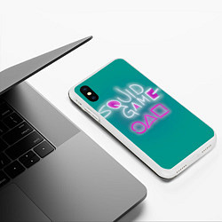 Чехол iPhone XS Max матовый Squid game a, цвет: 3D-белый — фото 2