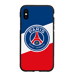 Чехол iPhone XS Max матовый Paris Saint-Germain FC, цвет: 3D-черный