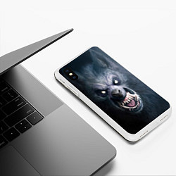 Чехол iPhone XS Max матовый ВОЛК-ОБОРОТЕНЬ, цвет: 3D-белый — фото 2