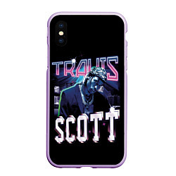 Чехол iPhone XS Max матовый Travis Scott RAP, цвет: 3D-сиреневый