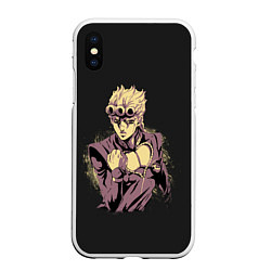 Чехол iPhone XS Max матовый Giorno Giovanna Golden Wind, цвет: 3D-белый