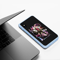 Чехол iPhone XS Max матовый Джотаро Куджо Джо Джо, цвет: 3D-голубой — фото 2