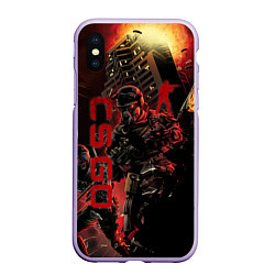 Чехол iPhone XS Max матовый CS GO SPECIAL OPERATION RED ALERT SKIN КС ГО КРАСН, цвет: 3D-светло-сиреневый