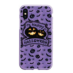 Чехол iPhone XS Max матовый Хэллоуин 2021 Halloween 2021, цвет: 3D-светло-сиреневый