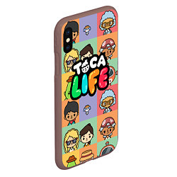 Чехол iPhone XS Max матовый Toca Life: Faces, цвет: 3D-коричневый — фото 2