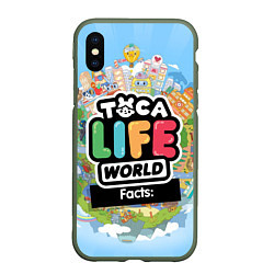 Чехол iPhone XS Max матовый Toca Life World, цвет: 3D-темно-зеленый