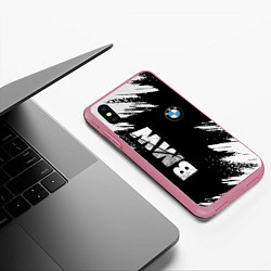 Чехол iPhone XS Max матовый BMW GRUNGE БМВ ГРАНЖ, цвет: 3D-малиновый — фото 2