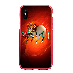 Чехол iPhone XS Max матовый Cat 5050, цвет: 3D-красный