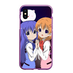 Чехол iPhone XS Max матовый Gochuumon wa Usagi Desu ka? Cocoa, Chino & Tippi