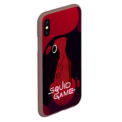 Чехол iPhone XS Max матовый Игра в кальмара Red Black, цвет: 3D-коричневый — фото 2