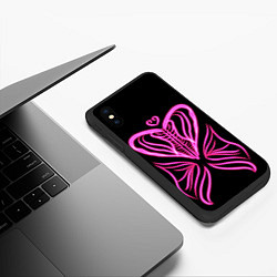 Чехол iPhone XS Max матовый Бабочка любви, цвет: 3D-черный — фото 2