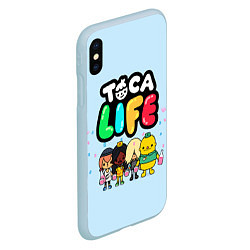 Чехол iPhone XS Max матовый Toca Life: Logo, цвет: 3D-голубой — фото 2