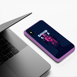 Чехол iPhone XS Max матовый ТРЕУГОЛЬНИК НА СТРАЖЕ SQUID GAME, цвет: 3D-фиолетовый — фото 2