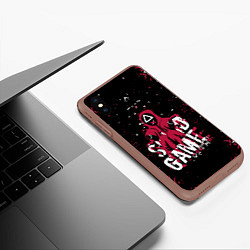 Чехол iPhone XS Max матовый SQUID GAME ИГРА В КАЛЬМАРА БРЫЗГИ КРАСОК,, цвет: 3D-коричневый — фото 2