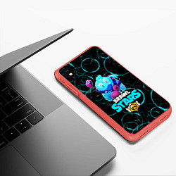 Чехол iPhone XS Max матовый Brawl Stars Сквик Squeak, цвет: 3D-красный — фото 2
