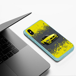 Чехол iPhone XS Max матовый БМВ ЖЕЛТЫЙ ПЕРФОРМАНС, цвет: 3D-мятный — фото 2
