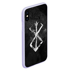 Чехол iPhone XS Max матовый BERSERK LOGO GRUNGE, цвет: 3D-светло-сиреневый — фото 2