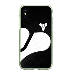 Чехол iPhone XS Max матовый DESTINY 2 LOGO WHITE, цвет: 3D-салатовый