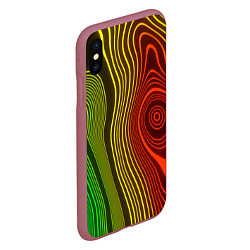 Чехол iPhone XS Max матовый КАРТОГРАФИЧЕСКАЯ ПРОЕКЦИЯ, цвет: 3D-малиновый — фото 2