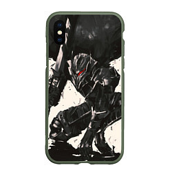 Чехол iPhone XS Max матовый BERSERK ILLUSTRATION БЕРСЕРК, цвет: 3D-темно-зеленый