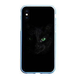 Чехол iPhone XS Max матовый Хочу быть кошкой, цвет: 3D-голубой