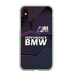 Чехол iPhone XS Max матовый BMW Perfomance, цвет: 3D-салатовый