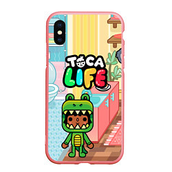 Чехол iPhone XS Max матовый Toca Life: Crocodile, цвет: 3D-баблгам